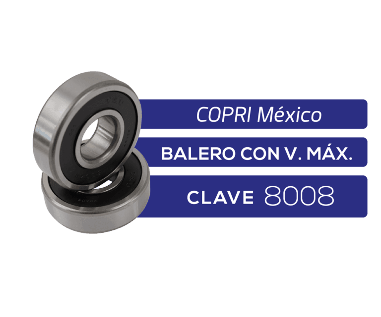 refaccion o accesorio balero con velocidad máxima 1000 RPM y 52 milimetros de diametro